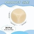 thumbnail image 2 of 16 mm Acrylic Dice Blank, 20 Pcs Standard Game Dice Rounded Corner for Board Games Teaching, Beige, 2 of 7