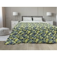 thumbnail image 1 of Retro Down Alternative Comforter, Continuous Spring Nature Pattern with Sketchy Leaves in Green Tones Print, Microfiber Quilt for All Season, 5 Sizes, White and Multicolor, by Ambesonne, 1 of 3