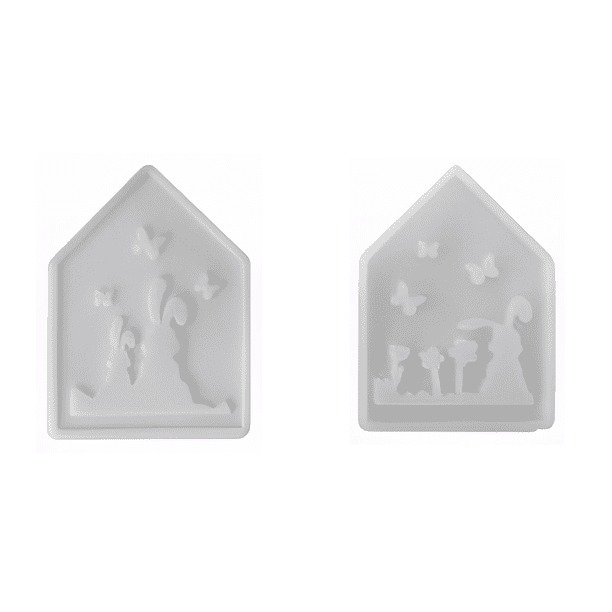 Molma Bricolaje La Lámpara Atmósfera Conejito Silicona para Pascua (doble Conejo)