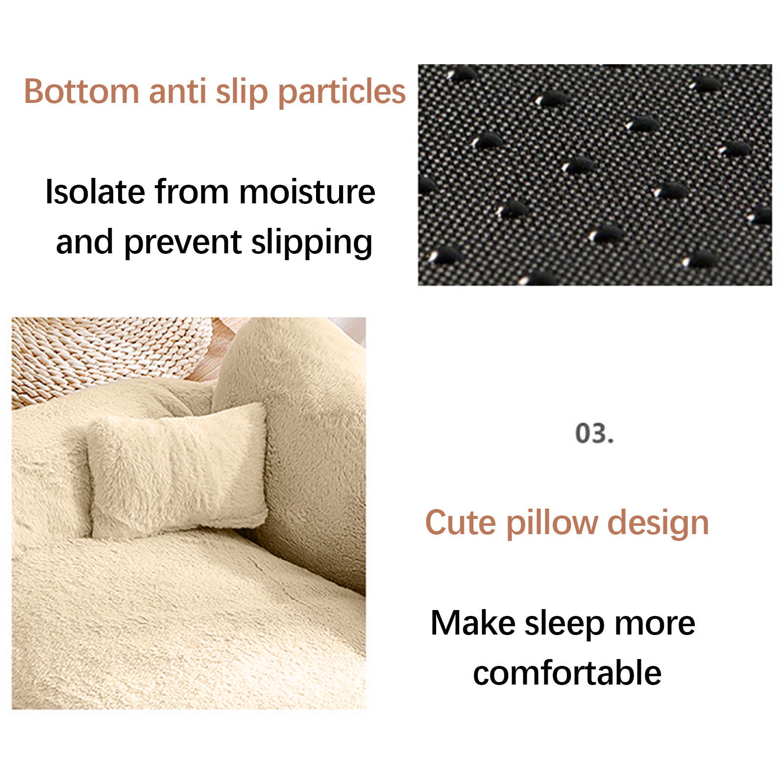 VBODN Dog Beds for Medium Sized Dogs Washable,Extra Large Dog Bed,Winter Warm Sofa Universal Pet Kennel Pet Mat Bed Supplies Pet Cushion,for Dogs & Cats Top Pet Bed