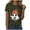 Army Green, variant on Halloween Shirts for Women T-Shirt for Halloween Graphic Round Neck Tee Casual Summer Out Top with Jeans Everyday Wear for Women Yellow XL