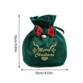 thumbnail image 3 of Christmas Velvets Drawstring Gift Bags With Bowknot And Bells For Candy Storage Holiday Party Supplies, 3 of 8