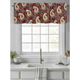 thumbnail image 4 of Valance Curtains for Kitchen Windows Boho Cashew Flower on RedRod Pocket Valance Abstract Ethnic Retro Floral Short Window Curtain Topper for Bedroom Living Room Bathroom 42x12in, 4 of 9
