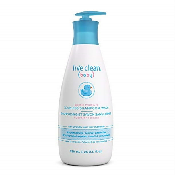 live clean baby tearless shampoo & wash organic eco friendly 750 ml (25