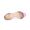 thumbnail image 5 of BLISSFUL STEP Women's Shoes Glitter Stiletto Heel Sandals Ankle Strap Open Toe Party Shoes Pink Gold 7, 5 of 8