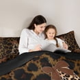thumbnail image 4 of Erosebridal Leopard Print Twin Comforter Sets,Cheetah Pattern A Alphabet Bedding Set For Kids Girls,Black Reversible,2-Piece, 4 of 7