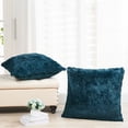 thumbnail image 5 of Home Soft Things Luxury Shaggy Faux Fur Throw Pillow Cases, Ultra Soft Plush Pillow Covers Fluffy Decorative Cushion Covers, No Pillow Insert, Set of 2, Teal, 26x26 Inch, 5 of 6