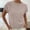 Khaki, variant on Womens Short Sleeve Sweater Trendy Floral Pullover Sweaters Summer Casual Crewneck Lightweight Knit Tops
