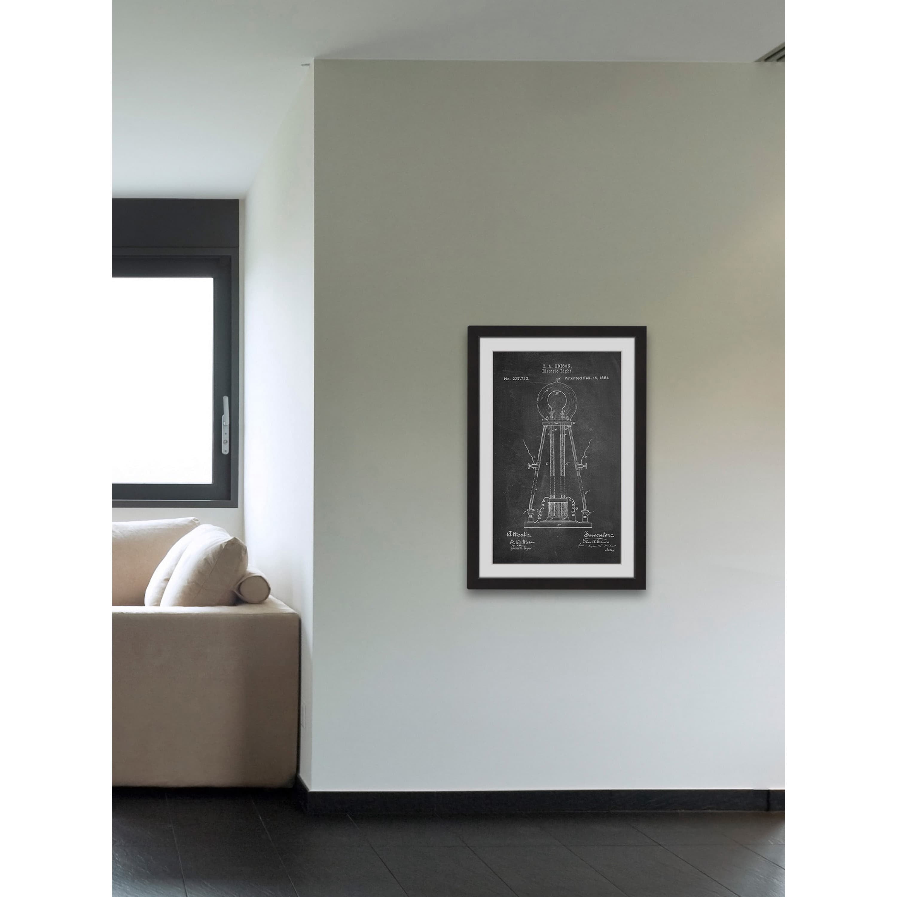 "Edison Light 1881 Chalk" Framed Painting Print