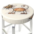 thumbnail image 3 of Lsque Brown Cat Cartoon Round Bar chair cushion covers Velvet Fabric Premium Comfort Protects from Scratches and Stains for 14-17 Inch Chair- 13 inch, 3 of 7