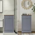 thumbnail image 3 of KIGOTY Tilt-Out Trash Cabinet, 10 Gallon Pet Proof Kitchen Garbage Bin Laundry Hamper, Gray (1 Set), 3 of 7
