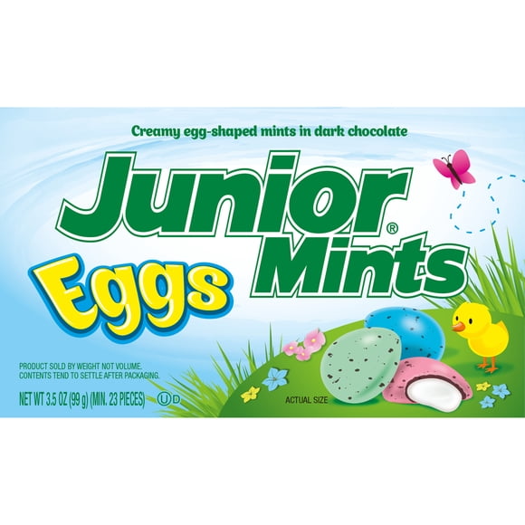 Junior Mints Pastel Chocolate Covered Mint Eggs Easter Basket Filler, 3.5 oz