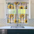 thumbnail image 3 of Vintage Country Bloom Curtains 24 Inch - 3 Panel Floral Boho Set with Rustic Wildflowers, Farmhouse Kitchen Window Drapes, 3 of 6