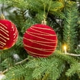 thumbnail image 6 of Christmas Decorations,Flocked Flannel Christmas Balls,Plastic Hanging Ornament for Thanksgiving Wedding Party Home Decor,2.36in,Red, 6 of 6