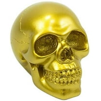 Ebros Pirate's Loot Graveyard Human Skull Head Statue 3.75"L (Metallic Gold)