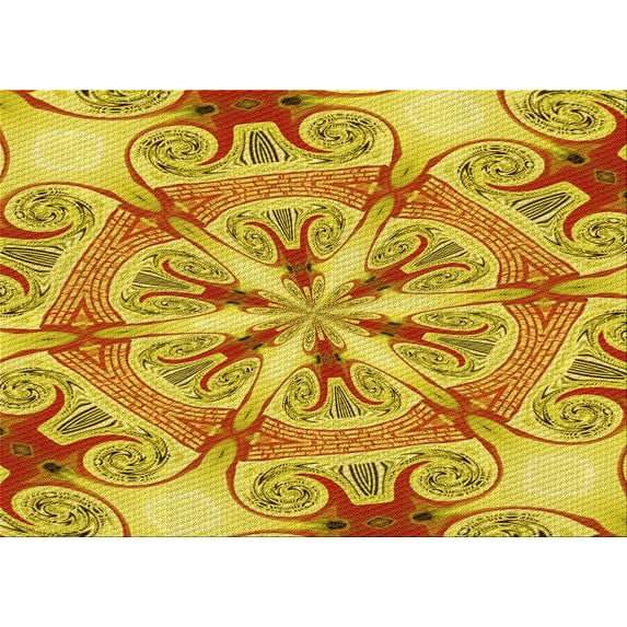 Ahgly Company Indoor Rectangle Patterned Banana Yellow Area Rugs, 5' x 8'