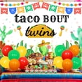 thumbnail image 2 of Taco Bout Twins Mexican Theme Baby Shower Decorations Welcome Baby with Fiesta Backdrop Cake Toppersfor Cinco de Mayo Baby Shower Party Supplies, 2 of 7