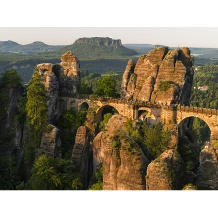 Elbsandsteingebirge, NP Saxon Switzerland. Bastei Bridge and Rocks Print Wall Art By Martin