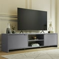 thumbnail image 1 of Madesa TV Stand Large Media Console with Cable Management for 65, 75 Inch Media Storage Gaming Living Room Entertainment Center Modern Wooden Television Cabinet - Grey, 1 of 5