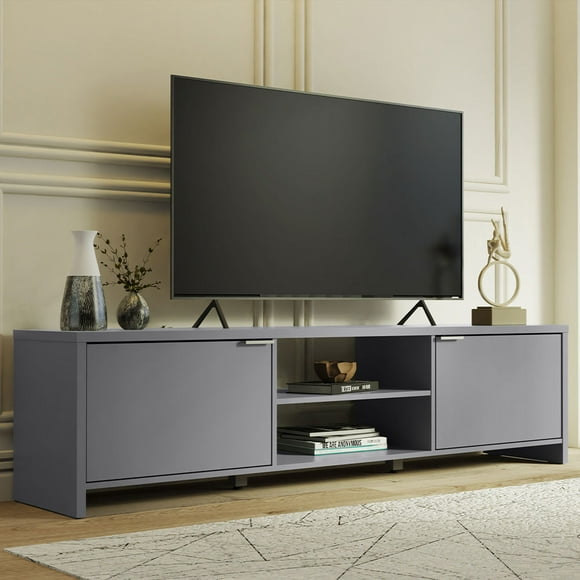 Madesa Modern Entertainment Center, TV Stand for TVs up to 80", with Storage Space