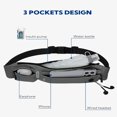 thumbnail image 4 of WATERFLY Unisex Adjustable Non-Slip Jogging Exercise Fitness Nylon Running Waist Belt,Charcoal Gray, 4 of 7