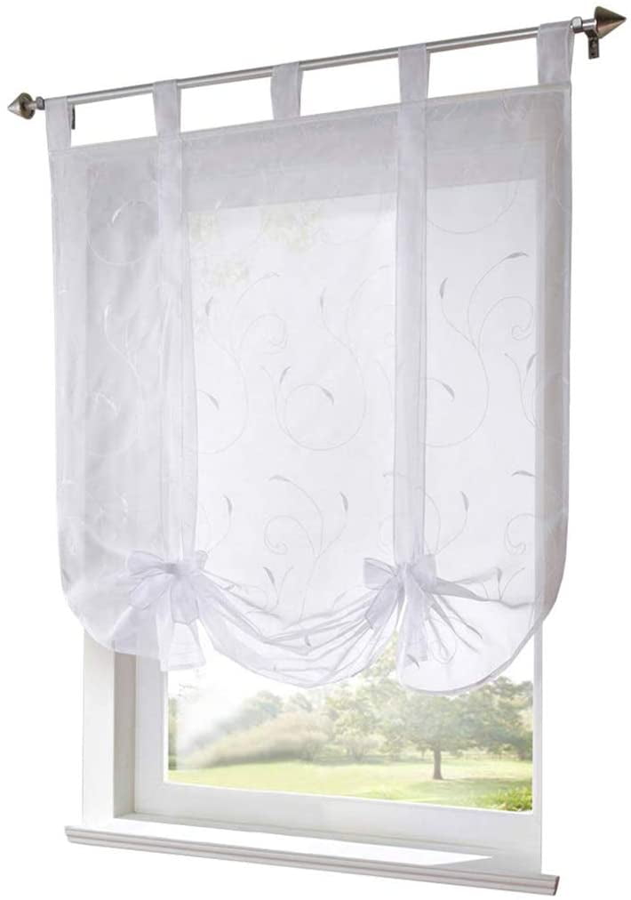 Gift Tab Top Kitchen Balcony Study Voile Roman Blinds Liftable Curtain 