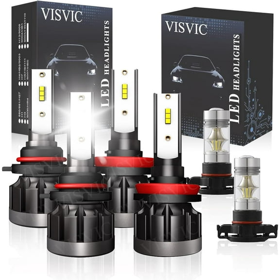 Fit for Jeep Grand Cherokee (2011-2013) LED Headlight Bulbs 6000K Cool White, 9005/HB3 High Beam   H11 Low Beam   5202 Fog Light cabo Super Bright LED Conversion Kit, Pack of 6