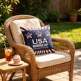 thumbnail image 1 of Patriotic 4th Of July Pillow Covers USA Flag Bald Raptor Polyester Cushion Cases For Sofa Home Decor, 1 of 6