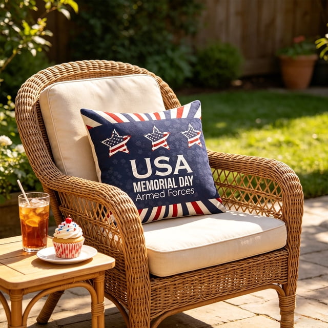 Patriotic 4th Of July Pillow Covers USA Flag Bald Raptor Polyester Cushion Cases For Sofa Home Decor