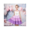 thumbnail image 2 of Girls Dress Purple Unicorn Rainbow Strip Suspender Sleeveless Summer 7 Years, 2 of 8