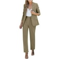 thumbnail image 2 of Women's Two Piece Sets Pants Suits Dressy Business Casual Outfits Professional Blazer Pantsuits Set Work Office, 2 of 6