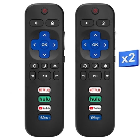 2 Pack Replacement Remote Control for Roku TV-Compatible for TCL Roku/Hisense Roku/Onn Roku/Sharp Roku/Element Roku/Westinghouse Roku/Philips Roku Smart TVs (Not for Roku Stick and Box)