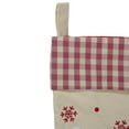 thumbnail image 4 of Northlight 16.5" Red and Ivory Embroidered Santa Claus Christmas Stocking with Gingham Cuff, 4 of 4