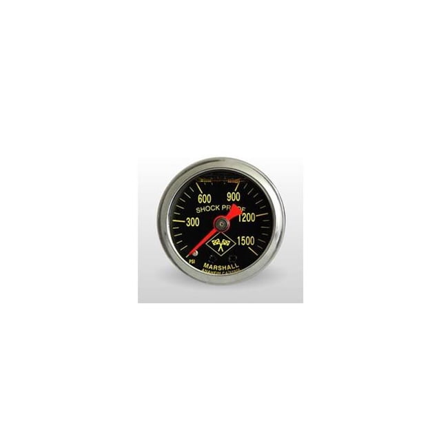 0-1500 PSI In-Dash Filled Pressure Gauge, Black&Yellow