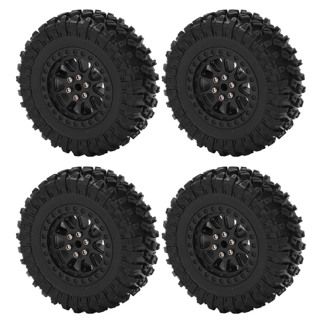 Roue de Pneu de Voiture de RC, Roue de Pneu de Voiture de Résistance à l'Usure RC 4PCS Excellente pour MN D90 D91 D96 D99 pour WPL B14 B24 C14 C24 R789BL Noir, R789S Argent