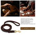 thumbnail image 2 of 9.8Ft Genuine Leather Dog Leash, Heavy Duty Dog Training Leashes for Large Breed Dogs and Medium Dogs, Black or Brown, 2 of 9