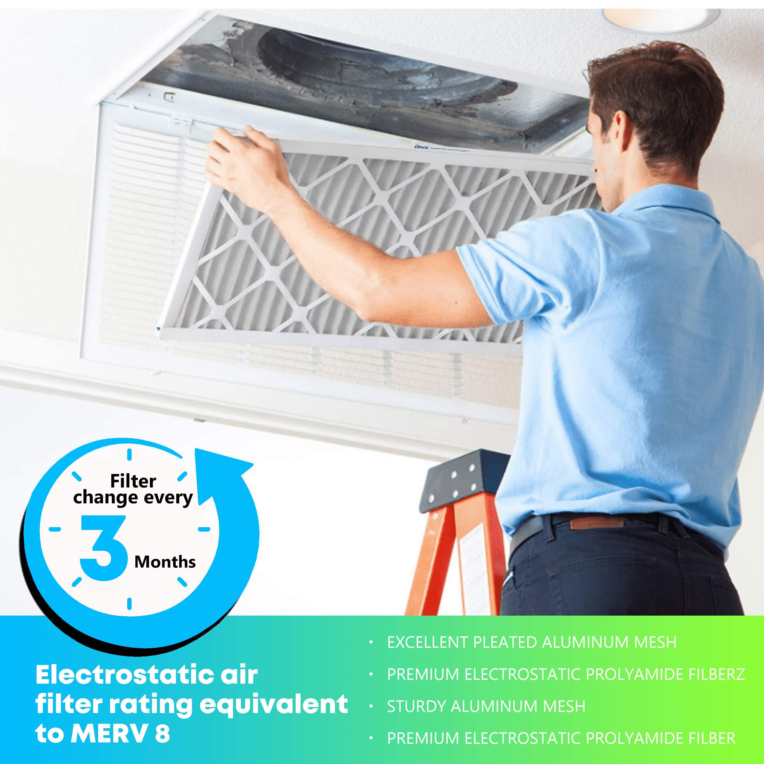 SUIXINEYI MERV 11 HVAC 16x20x1 Furnace  Air Filter Pleated Air Filtersfor Home Air Conditioner,6 Packs