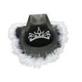 thumbnail image 2 of yuksok Cowboy Hat Wide Brim Decor Novelty Cowgirl Hat for Halloween Dancing Cosplay Black, 2 of 9