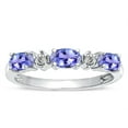 thumbnail image 2 of Star K � Oval 5x3 Genuine Tanzanite three stone oval band, 2 of 9