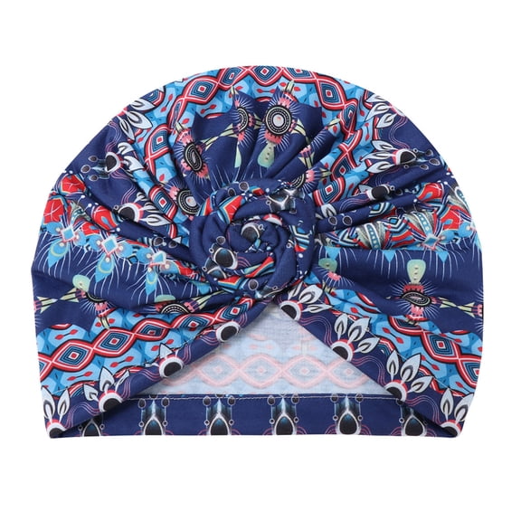 Women African Turban Flower Knot Pre-Tied Bonnet Beanie Cap Headwrap