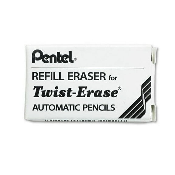 Eraser Refills For Pentel Side Fx And Twist-Erase Pencils, Cylindrical Rod, White, 3/tube | Bundle of 2 Packs