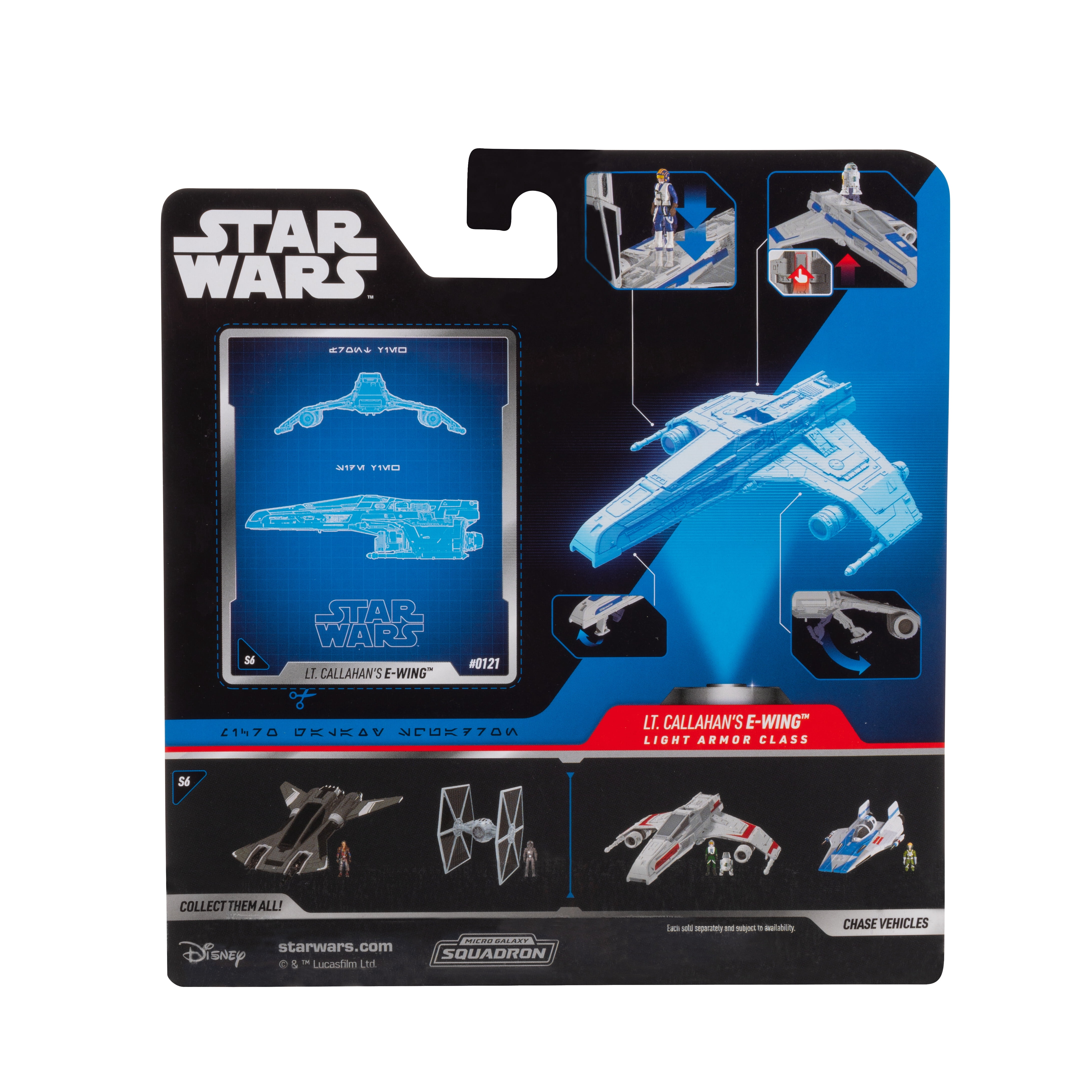 STAR WARS Micro Galaxy Squadron Lt. Callahan’s E-wing - 5 inch Vehicle with Two 1 inch Micro Figure Accessories
