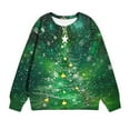 thumbnail image 6 of Lorytime Sweatshirts for Girls with Bows Boys Christmas Tree Star Shirt Crew Neck Long Sleeve Pullover Festive Tops Green, 6 of 7
