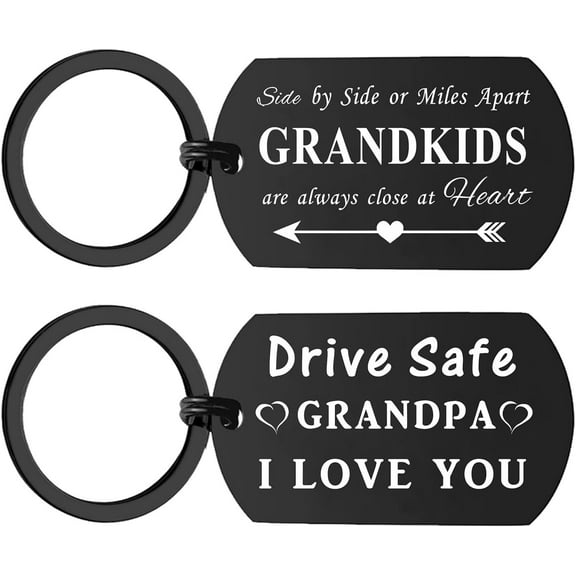 Grandpa Birthday Gifts Grandpa Keychain - Drive Safe I Love You Gifts from Grandkids - Grandfather Fathers Day Christmas Keepsake