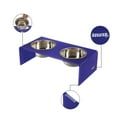 thumbnail image 3 of THE LICKER STORE Keaton 7.5" Medium/Large Modern Acrylic Rectangular Elevated Pet Feeder with 54oz 2-Stainless Steel Bowls, Purple/Chrome, DBL2001F, 3 of 7