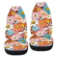 thumbnail image 6 of ZIATUBLE Beauty Hippie Flower High Bucket Seat Protector Stretchy Car Seat Cover for Front Seat Pack of 2 Interior Car Seat Covers Full Set for Women Automotive Accessories for SUV Sedan Van, 6 of 7