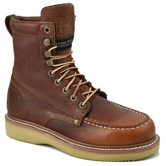 WORK ZONE Men's 8" Steel Toe Wedge Sole Work Boot Brown - S834BRN