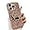 Rose Gold, variant on for iPhone Case,Luxury ElectroPlated Water Ripple with Paw Make Up Mirror Kickstand Silicone Camera Lens Protection Soft Shockproof Phone Case (Black,iPhone 14)
