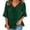 Green, variant on Tqcoqu Women's Solid Loose Flowy Casual Chiffon Blouse Top,V Neck Tie Front 3/4 Flared Bell Sleeve Ruffle Hem,Pink Women's S-XXXL