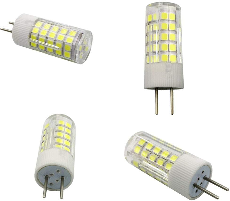 Cool White 6000K LED Corn Bulbs for Home Landscape Lighting,G6.35 GY6.35 Bi-Pin Base,64 LED 2835 SMD,6 Pack GY6.35 LED Bulbs Dimmable 7W Equivalent T4 JC Type 50W-75W Halogen Replacement
